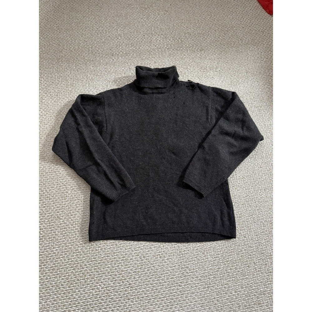 Men's 90's Vintage J Crew Merino Wool Turtleneck Roll Neck Fisherman's Sweater L